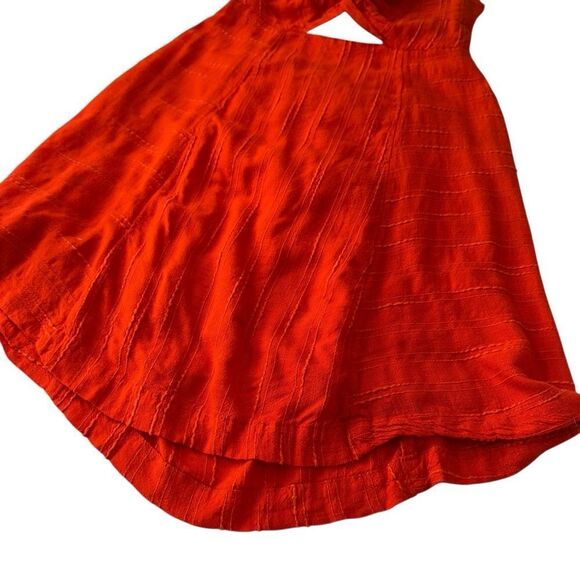 L*Space Red Sophia Back Tie Cut Out Textured Mini Dress, XS - Picture 4 of 12